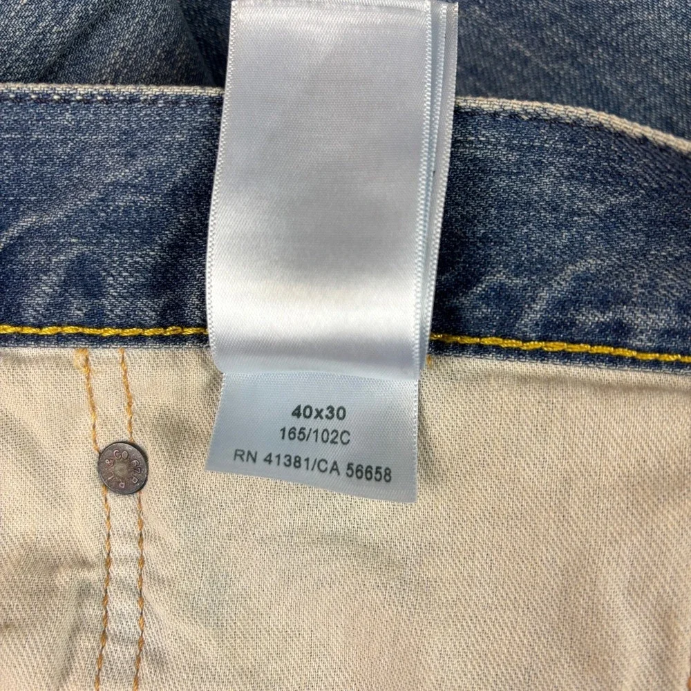 Polo Ralph Lauren Mens Straight Leg Jeans Medium Wash Denim Blue 40x30